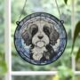 Cavapoo Black And White Stained Glass Effect Suncatcher, thumbnail 5 of 6