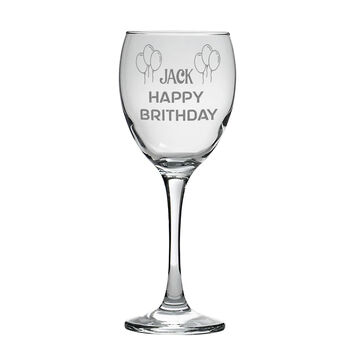 Personalised Birthday Themed Wine Glass, 5 of 7