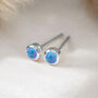 Mini Sterling Silver Aegean Opal Stud Earrings, thumbnail 1 of 12