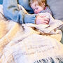 Personalised Embroidered Mummy And Me Linen Blanket, thumbnail 2 of 4