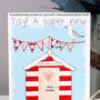Personalised Beach Hut New Home Card, thumbnail 3 of 9
