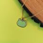 Frog Enamel Gold Plated Charm Necklace, thumbnail 3 of 6