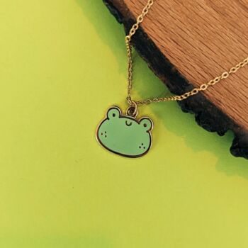 Frog Enamel Gold Plated Charm Necklace, 3 of 6