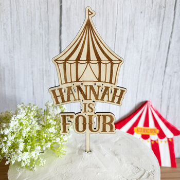 Personalised Circus Big Top Themed Birthday Cake Topper, 4 of 7