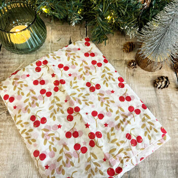 Elegant Red And Gold Berry Christmas Tissue Wrap Paper X Five Sheets, 3 of 4