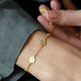 18ct Gold Plated Hammered Disc Bracelet, thumbnail 2 of 7