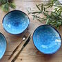 Set Of Four Cornflower Blue Bowls, thumbnail 1 of 3