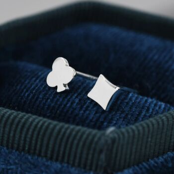 Card Suit Stud Earrings Hearts Spades Diamonds Clubs, 5 of 11