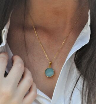 Amazonite Necklace Gold Plated, 5 of 6