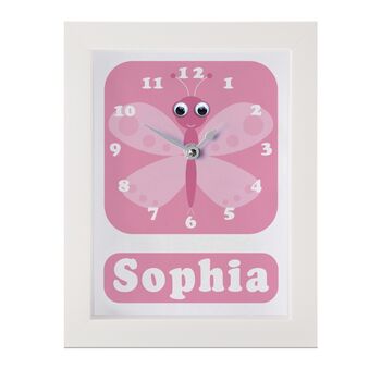 Personalised Childrens Butterfly Clock, 8 of 9