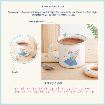 Personalised Children's Unicorn Enamel Mug, 2 of 5