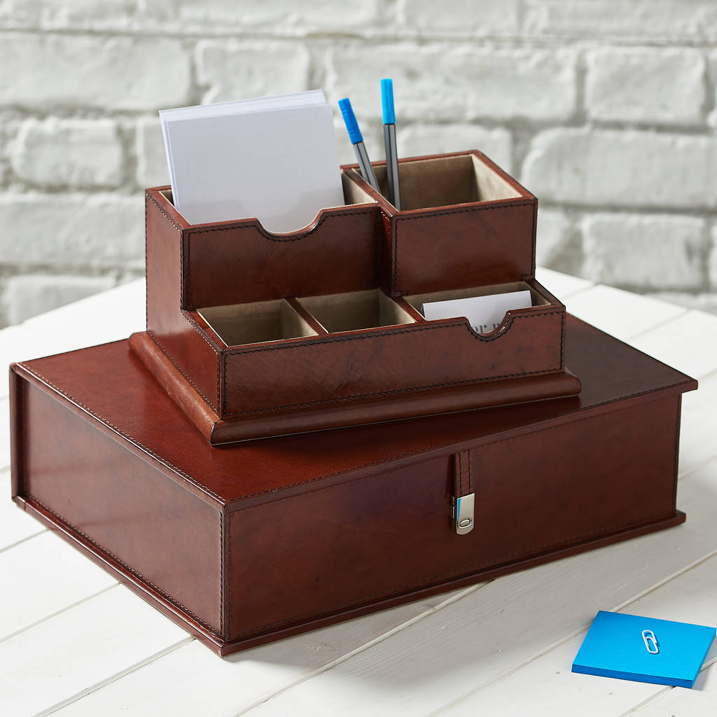 the sussex leather desk set by ginger rose | notonthehighstreet.com