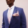 Mens Soft Pink Floral Pocket Square, thumbnail 3 of 12