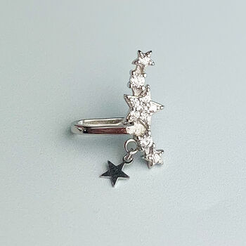 Sterling Silver Sparkly Star Ear Cuff, 2 of 5