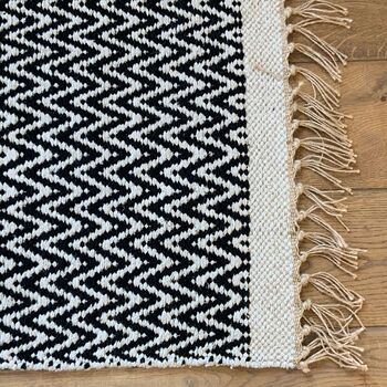 Eco Cotton Rug With Zig Zag Weave In Various Colours, 6 of 6