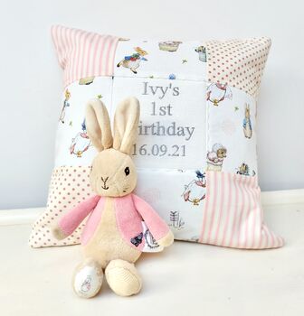 Peter Rabbit© 1st Birthday Cushion, 5 of 8