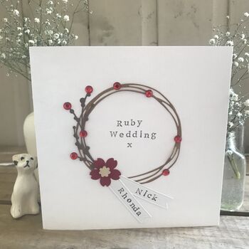 Personalised Ruby Wedding Circle Card, 2 of 8
