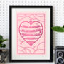 Wedding Heart Personalised Print, thumbnail 4 of 8