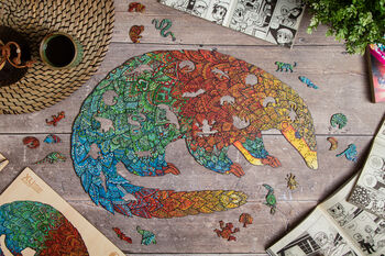 Pangolin Wooden Jigsaw Puzzle For Adults 50x24.5cm, 8 of 12
