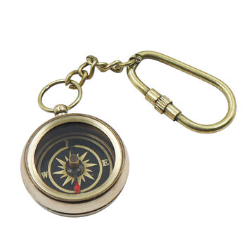 Personalised Brass Compass Keyring, 2 of 12