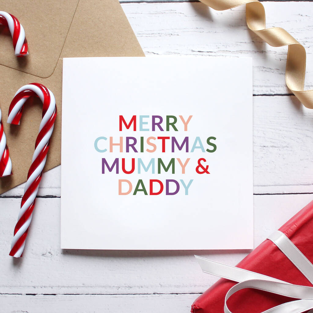 'Merry Christmas Mummy And Daddy' Christmas Card By Purple Tree Designs ...