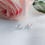 Sterling Silver 925 Trio Love Heart Ear Crawler Stud Earrings, thumbnail 5 of 7