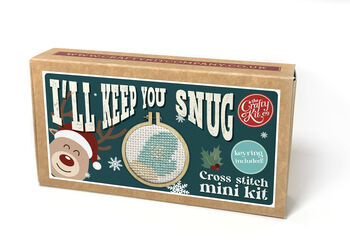I'll Keep You Snug Christmas Mini Matchbox Cross Stitch Kit, 2 of 5