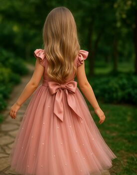 Helena In Dusty Rose ~ Luxurious Flower Girl Or Party Dress, 4 of 6