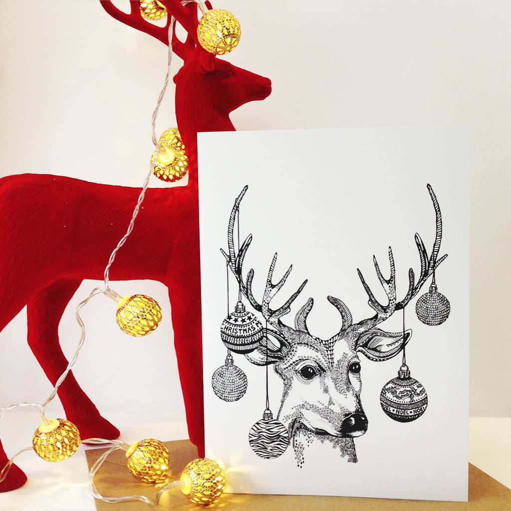 Bauble Stag Christmas Card By Ink Inc. | notonthehighstreet.com