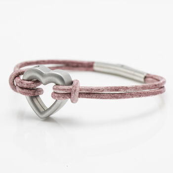 Woman's Personalised Bordeaux Red Leather Remembrance Bracelet For Ashes, 2 of 12