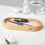 Personalised Oak And Leather Jewellery Trinket Dish, thumbnail 4 of 11