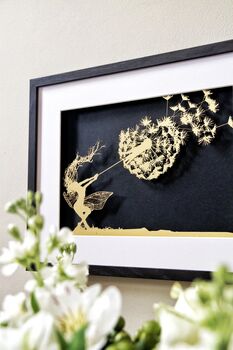 Dancing With Dandelions Fairy Papercut Picture, 5 of 8