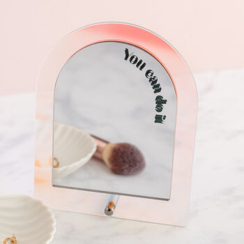 Freestanding Personalised Iridescent Arch Mirror Stand, 2 of 7
