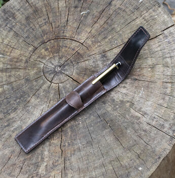 Personalised Leather Single Pen Holder With Presentation Box, 8 of 11