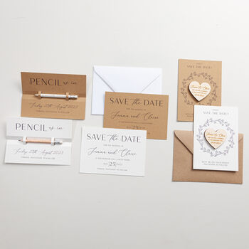 Simple Elegance 'Pencil Us In' Save The Date, 4 of 4