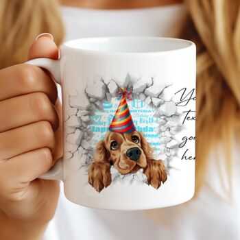 Personalised Cocker Spaniel Birthday Break Through Dog, 7 of 8