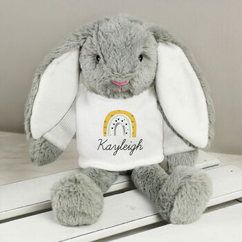 Personalised Rainbow Plush Bunny Rabbit Soft Toy, 4 of 5