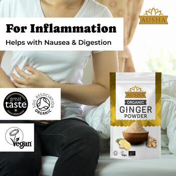 Ausha Organic Ginger Powder 500g For Cooking Digestion UK Certified Organic By Soil Association Great Taste Award 2023, 4 of 12