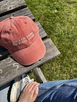 Just A Girl Personalised Slogan Cap, 4 of 6