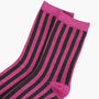 Berry And Black Vertical Stripe Glitter Socks Women's, thumbnail 2 of 4