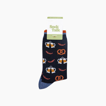 Oktoberfest Beers Bamboo Socks In Navy Blue, 4 of 4