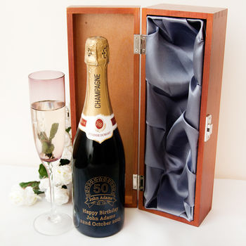 Engraved Bottle Of Champagne With Wreath Design, 3 of 5