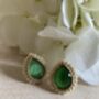 Green Gold Pearl Stud Earrings, thumbnail 1 of 5