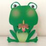 Friendly Frog 3D Wobbly Eyes Rocking Birthday Card, thumbnail 3 of 3