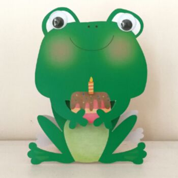 Friendly Frog 3D Wobbly Eyes Rocking Birthday Card, 3 of 3