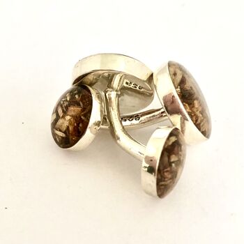 Silver Cufflinks Inset With Wood, 3 of 5