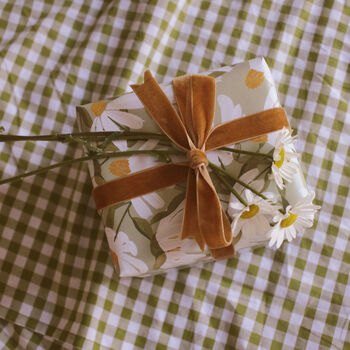 Green Daisy Flower Wrapping Paper Sheet, 4 of 4