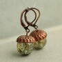 Speckled Green Acorn Earrings, thumbnail 4 of 8