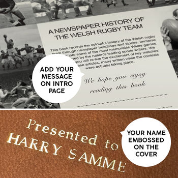 Welsh Rugby Team Personalised Gift Newspaper Book, 10 of 12