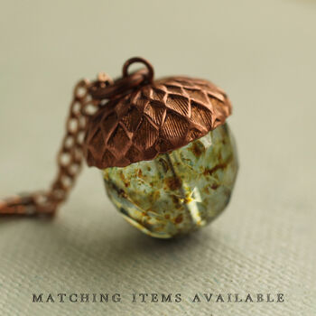 Speckled Green Acorn Earrings, 8 of 8
